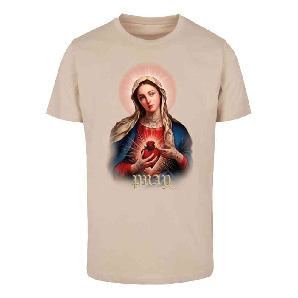 Mister Tee - Praying Mary Tshirt Homme - Crème